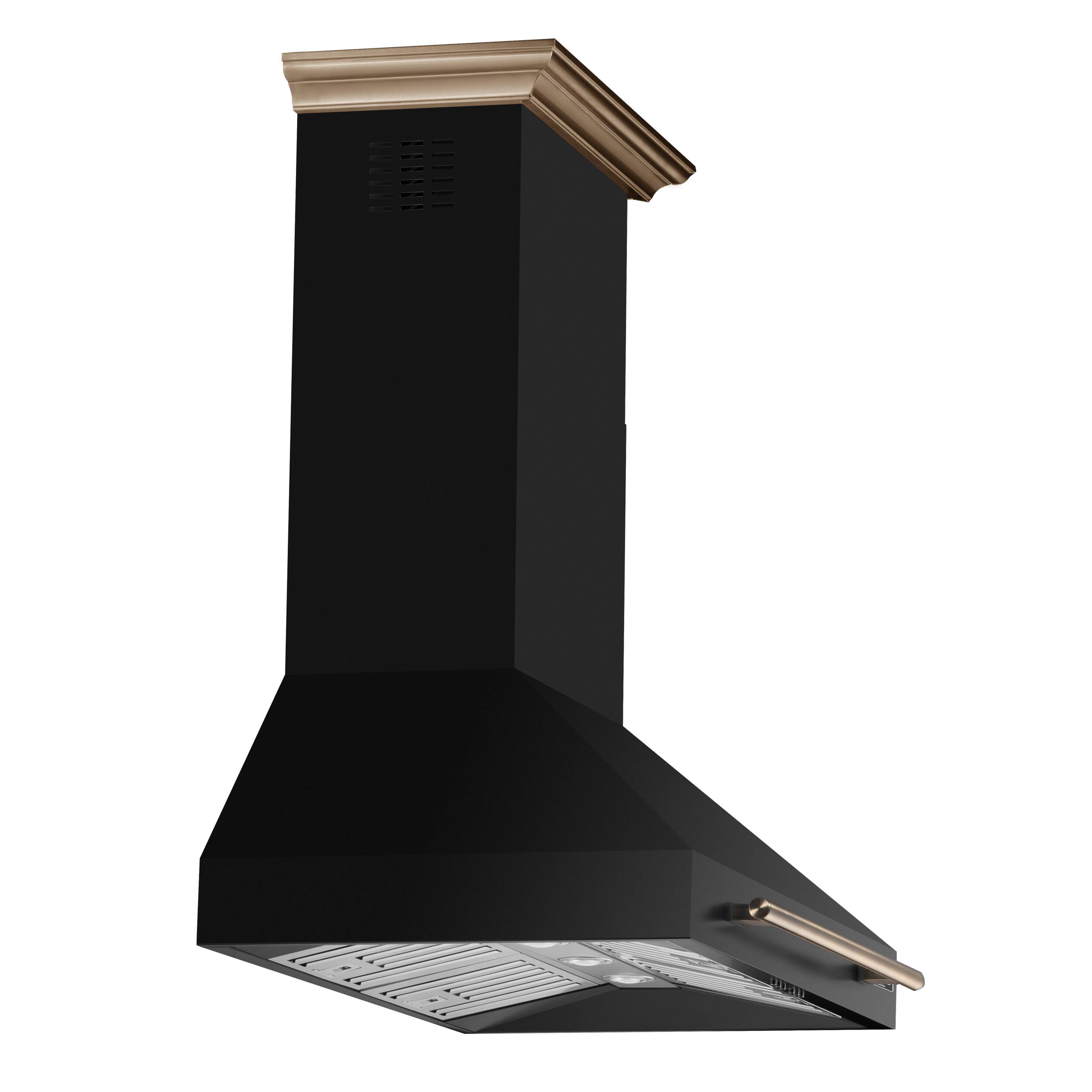 Alt View 1. Forno Appliances - Aria 36 in. Convertible Wall-Mounted Range Hood - Black.