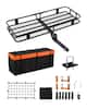 Front. VEVOR - 60" x 24" x 6", Hitch Cargo Carrier,500 lbs Capacity Hitch Cargo Carrier with Cargo Net with Hook & Waterproof Cargo Bag - Black.