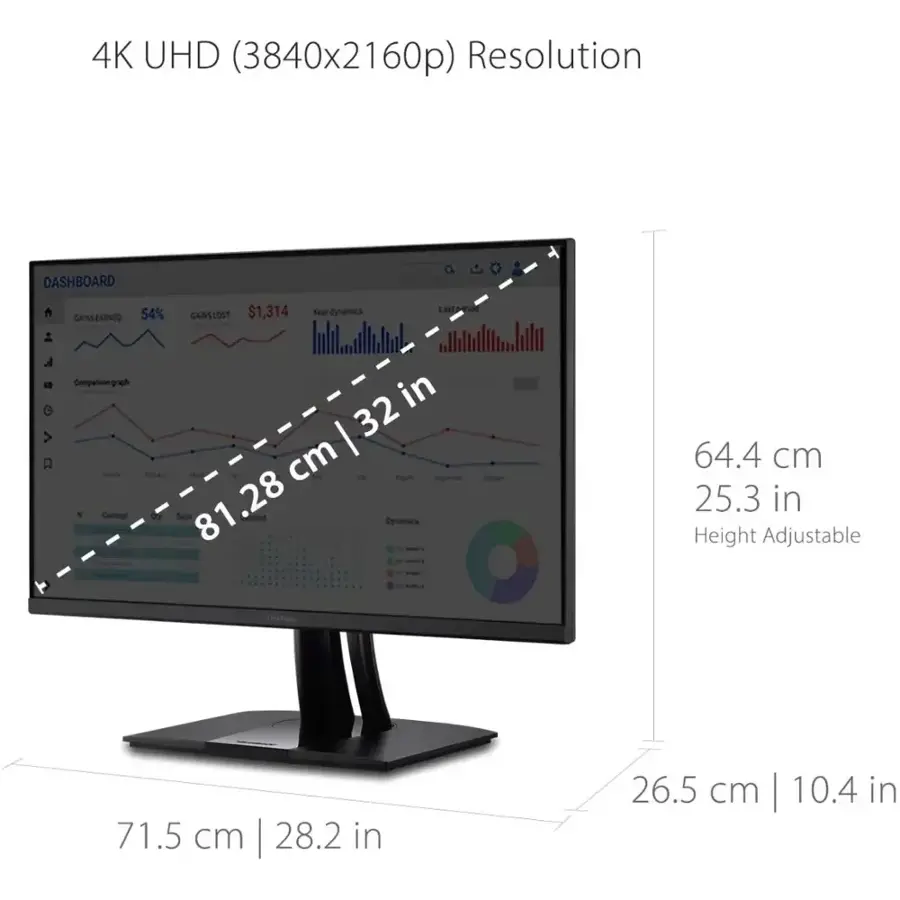Alt View 24. ViewSonic - ColorPro 31.5" LCD 4K UHD Monitor with HDR (DisplayPort USB, HDMI) - Black.