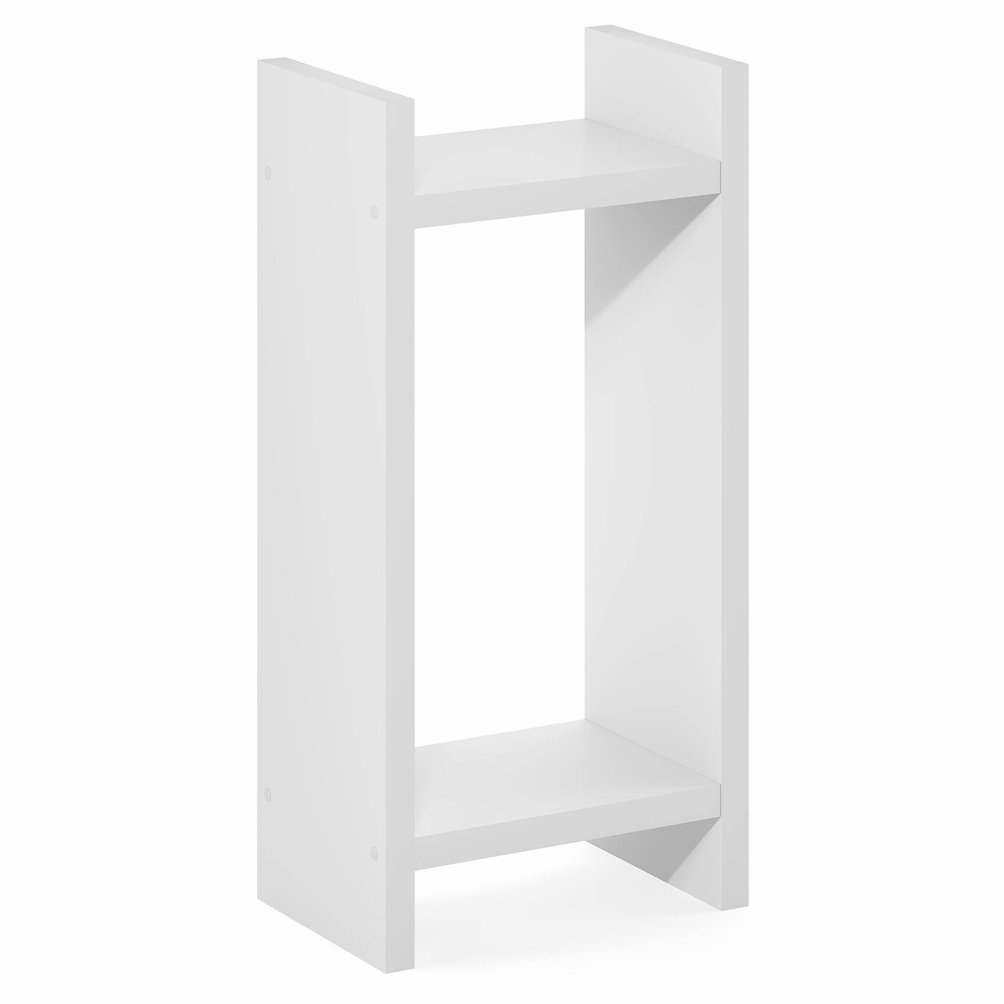 Alt View 5. Furinno - VIOLA Tall Night Stand, 2-Tier Bedside Table with Open Shelf, Side Table, End Table, with 1.2-Inch Extra Thick Frame - White.