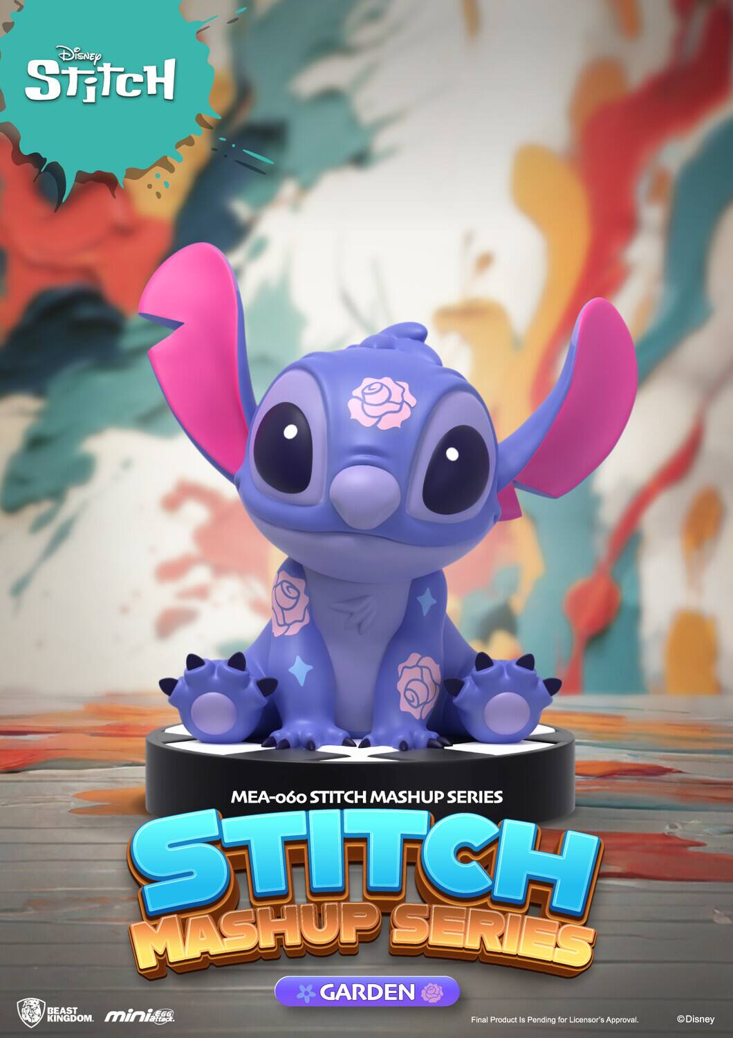 Disney Stitch  
MEA-60 STITCH MASHUP SERIES  
STITCH MASHUP SERIES  
GARDEN BEAST KINGDOM  
mini artak  
Final Product is Pending for Licensor's Approval.  
©Disney