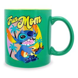 Silver Buffalo - Disney Lilo & Stitch "Fun Mom" Ceramic Mug | Holds 20 Ounces - Blue