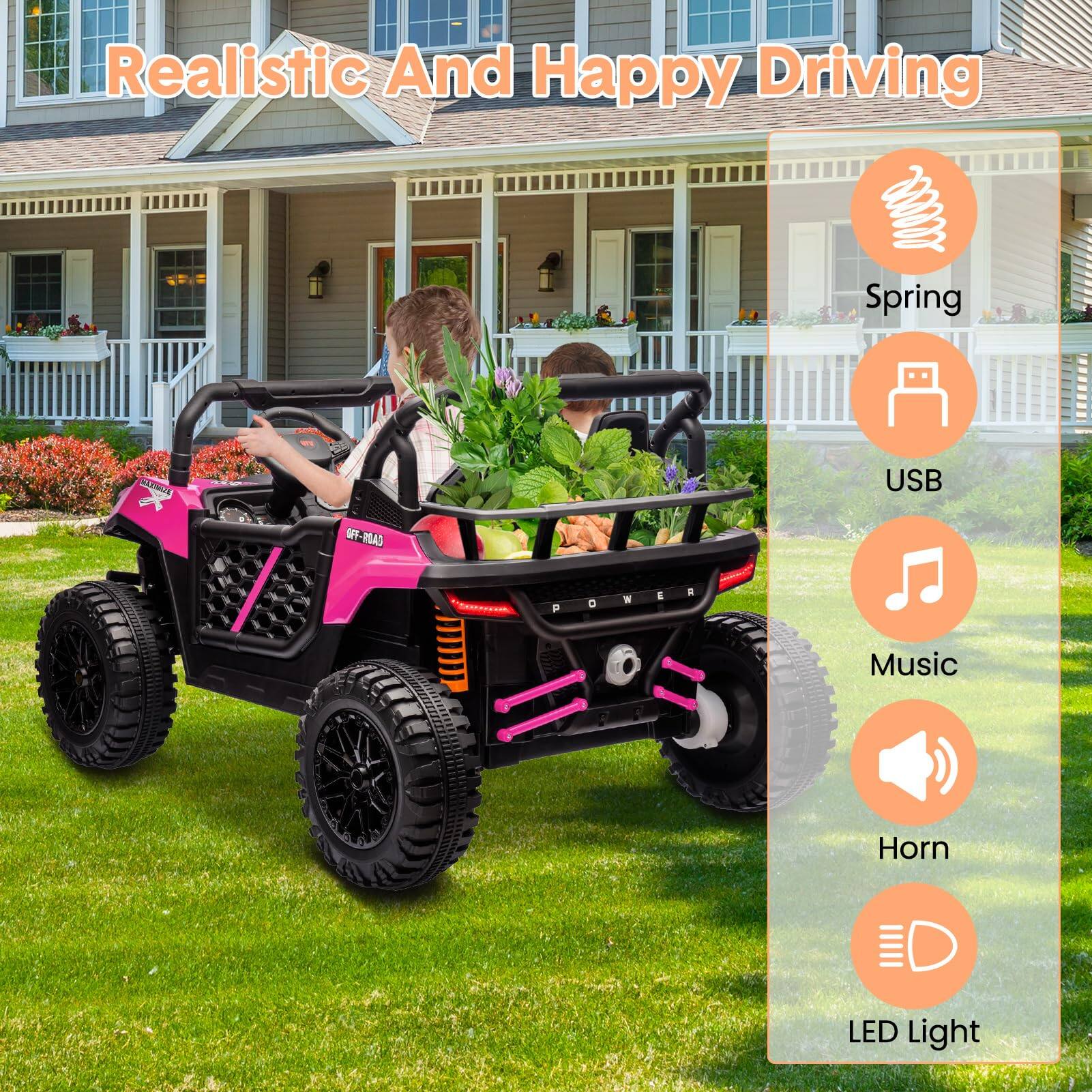 Realistic And Happy Driving

- Spring
- USB
- Music
- Horn
- LED Light