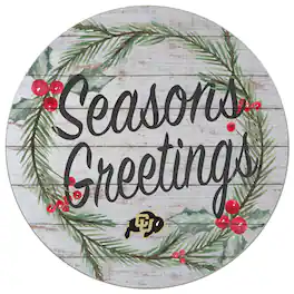 Jardine - Colorado Buffaloes 20'' x 20'' Season's Greetings Circle - White