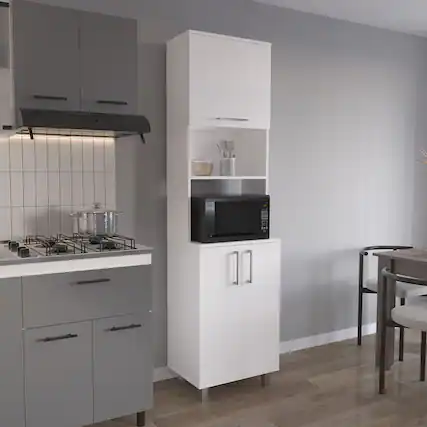 Front. TuHome - Bombona Kitchen Pantry - White.