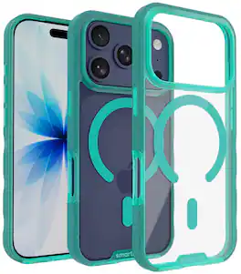 Smartish - iPhone 18 Pro/17 Pro MagSafe Case - Gripmunk Protective Slim Grip Magnetic Cover - Clearly Green