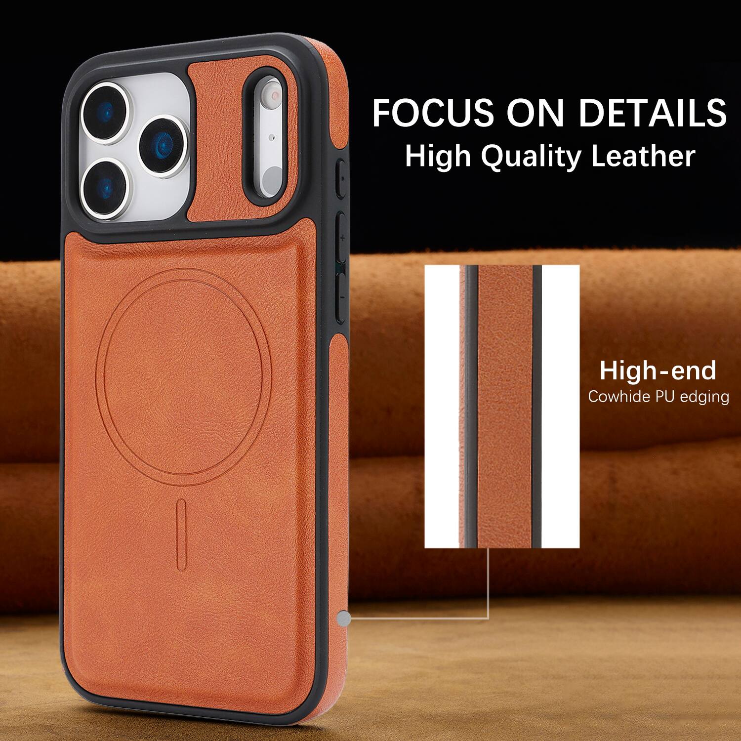 Dteck Case for Apple iPhone 17 Pro Max Matte Magnetic PU Leather Cover ...