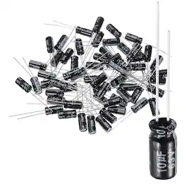 Unique Bargains - 10uF 63V 5x11mm Electrolytic Capacitor, 105C High Temp Radial Leads, for TVs/LCDs/VCD, 60pcs - Black