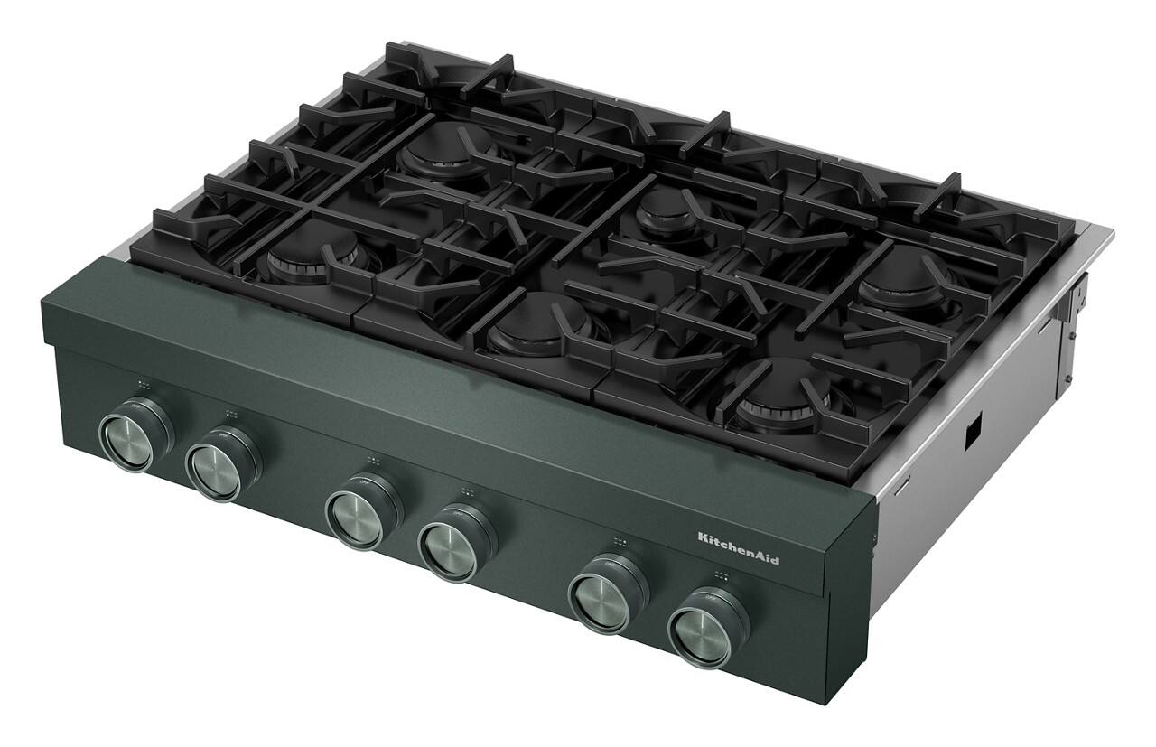 Alt View 1. KitchenAid - KitchenAid - KitchenAid 36-inch 6-Burner Gas Commercial-Style Rangetop - Juniper.