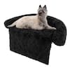 Front. Costway - Costway Plush Calming Dog Couch Bed with Anti-Slip Bottom Plush Mat for Medium Dogs & Cats - Black.