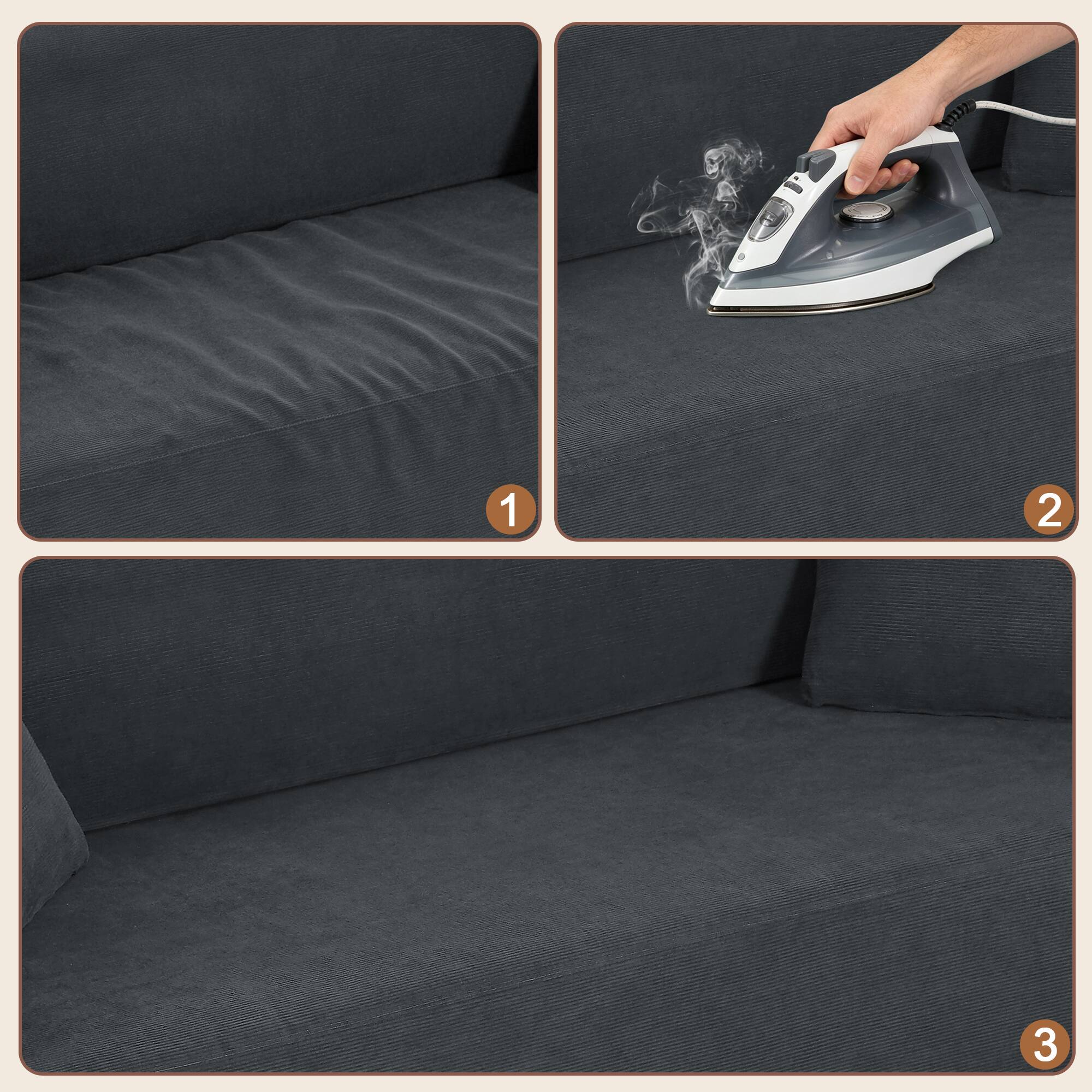 Alt View 4. Loheer - Loheer 83 Inch Frameless Sofa Modern Apartment Couch No Assembly 3 Seater Boneless Couch for Compact Living Room - Gray.