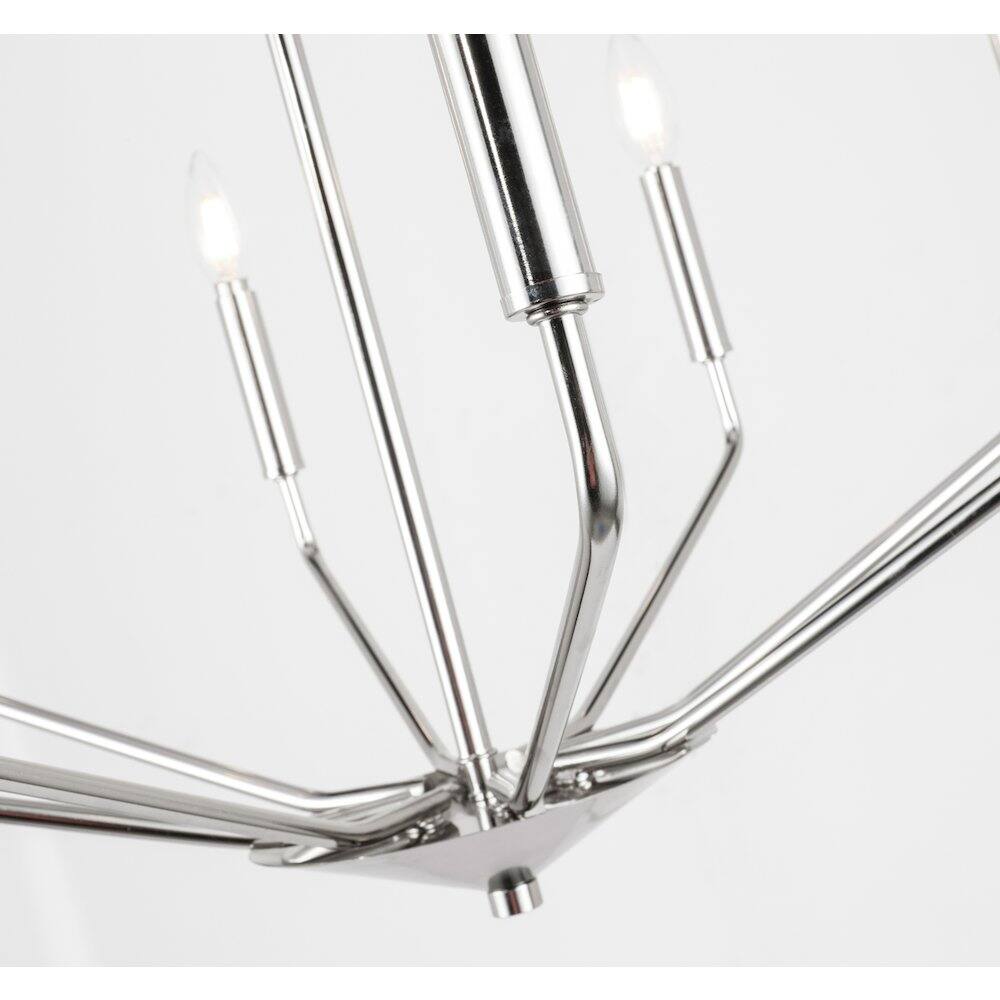 Left. Living District - Enzo 8 Light Chrome Pendant - Chrome.