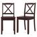 Front. Costway - Dining Chair Set of 2 Kitchen Side Chairs with Rubber Wood Legs & Cross Back - Brown.