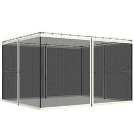 Outsunny - Replacement Mesh Sidewall Netting for 10' x 12' Gazebos and Canopy Tents with Zippers - Cream White