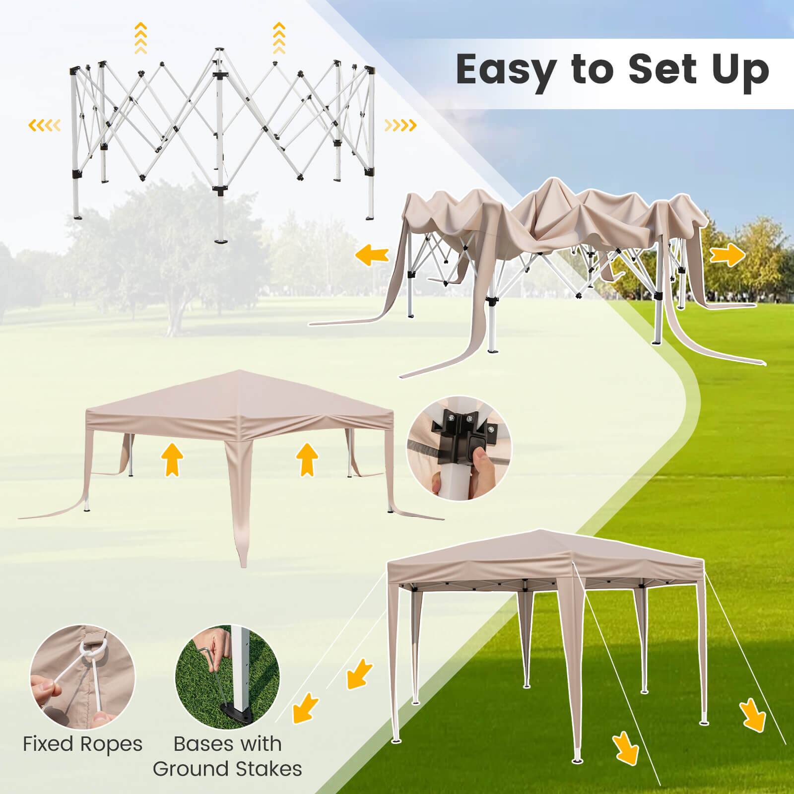 Easy to Set Up
Fixed Ropes
Bases with Ground Stakes