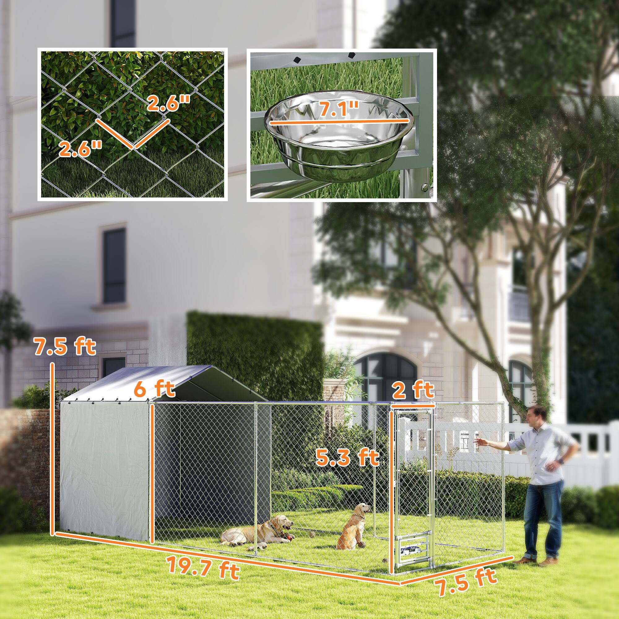 - 2.6"
- 7.1"
- 7.5 ft
- 6 ft
- 2 ft
- 5.3 ft
- 19.7 ft
- 7.5 ft