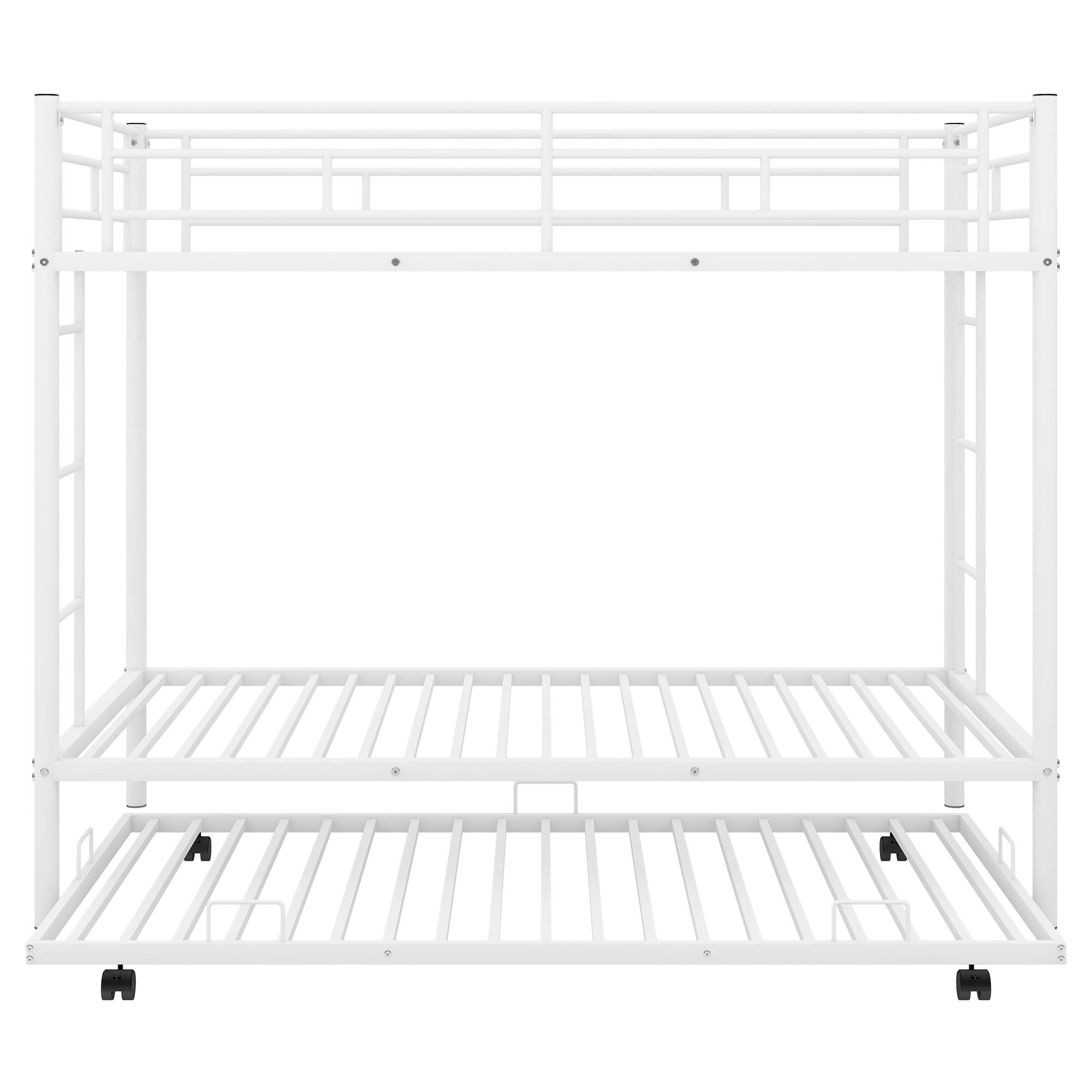 Alt View 1. GOODSILO - Twin over Twin Bunk Bed with Trundle - White.