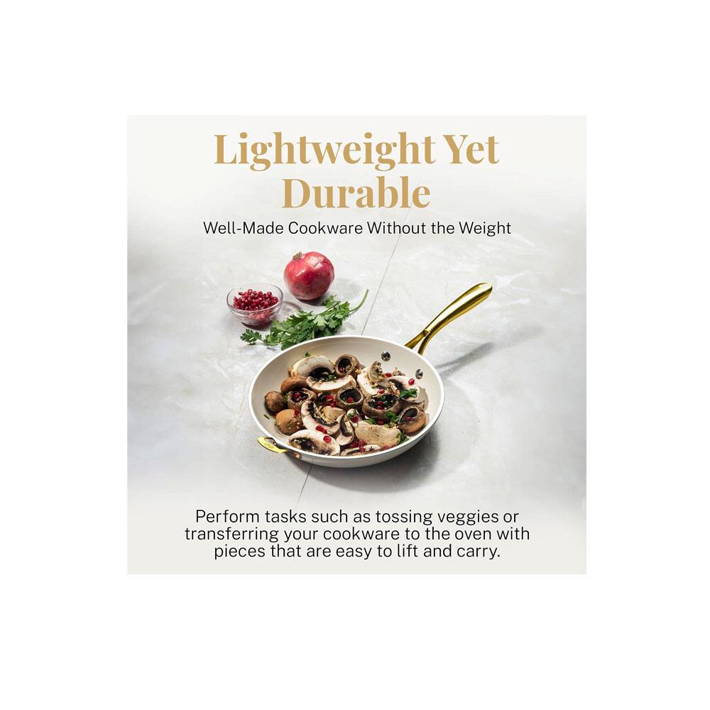 Lightweight Yet Durable  
Well-Made Cookware Without the Weight  

Perform tasks such as tossing veggies or transferring your cookware to the oven with pieces that are easy to lift and carry.