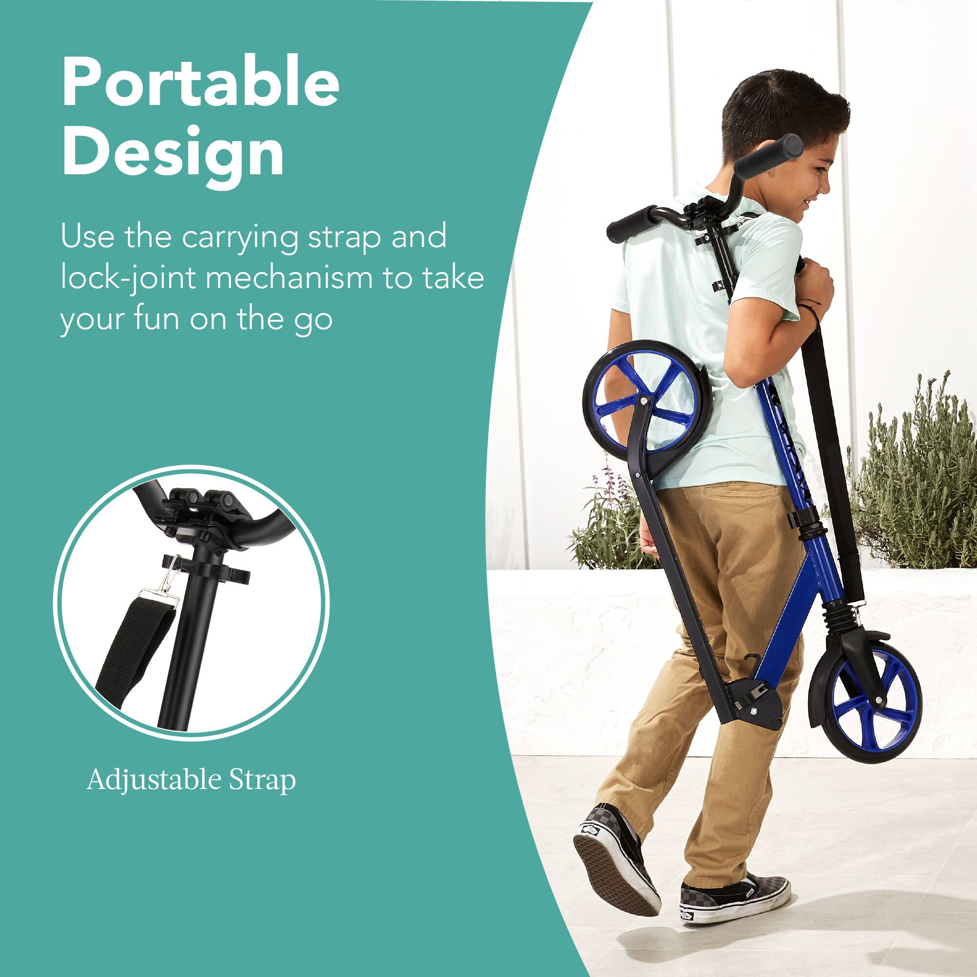 Portable Design

Use the carrying strap and lock-joint mechanism to take your fun on the go

Adjustable Strap