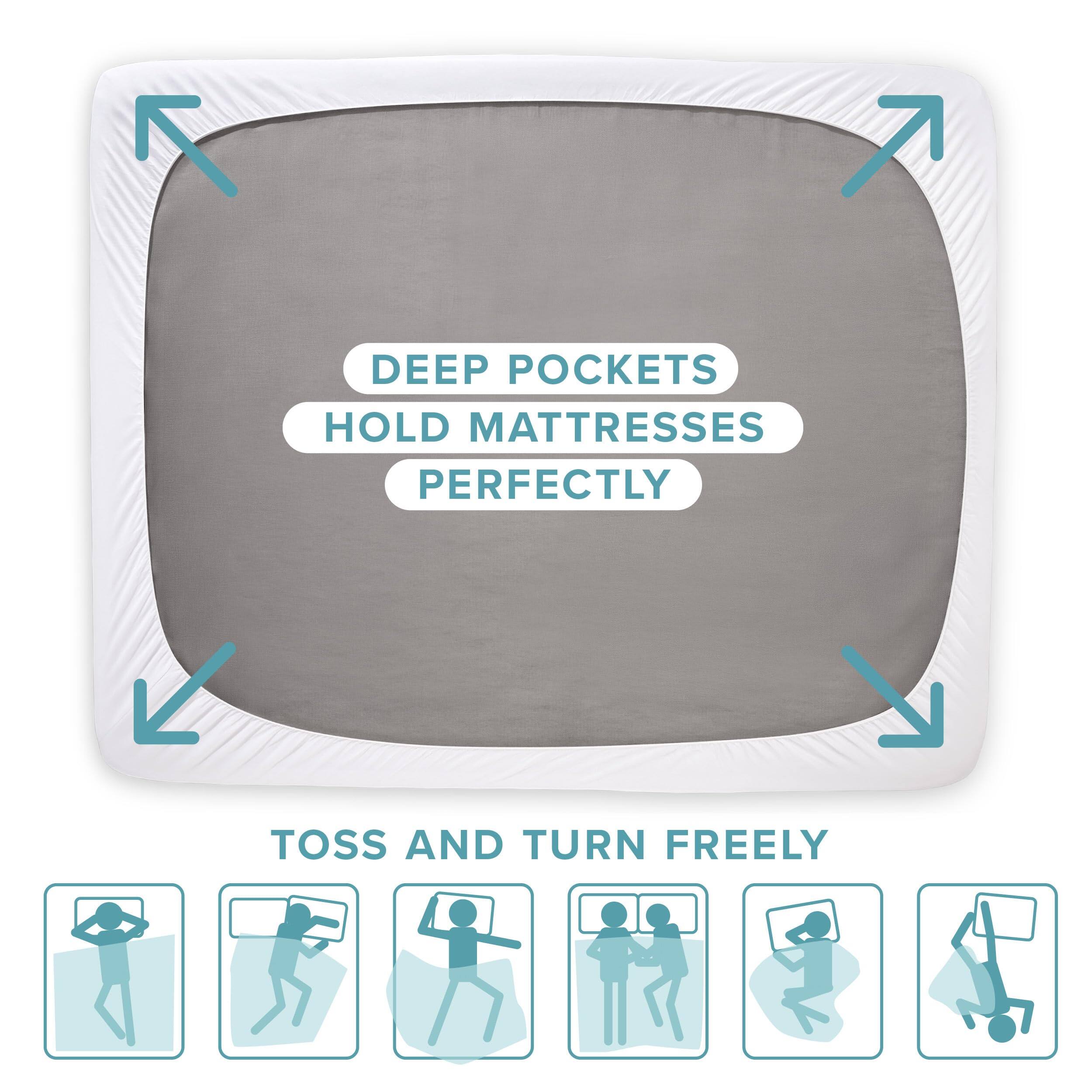 DEEP POCKETS HOLD MATTRESSES PERFECTLY

TOSS AND TURN FREELY