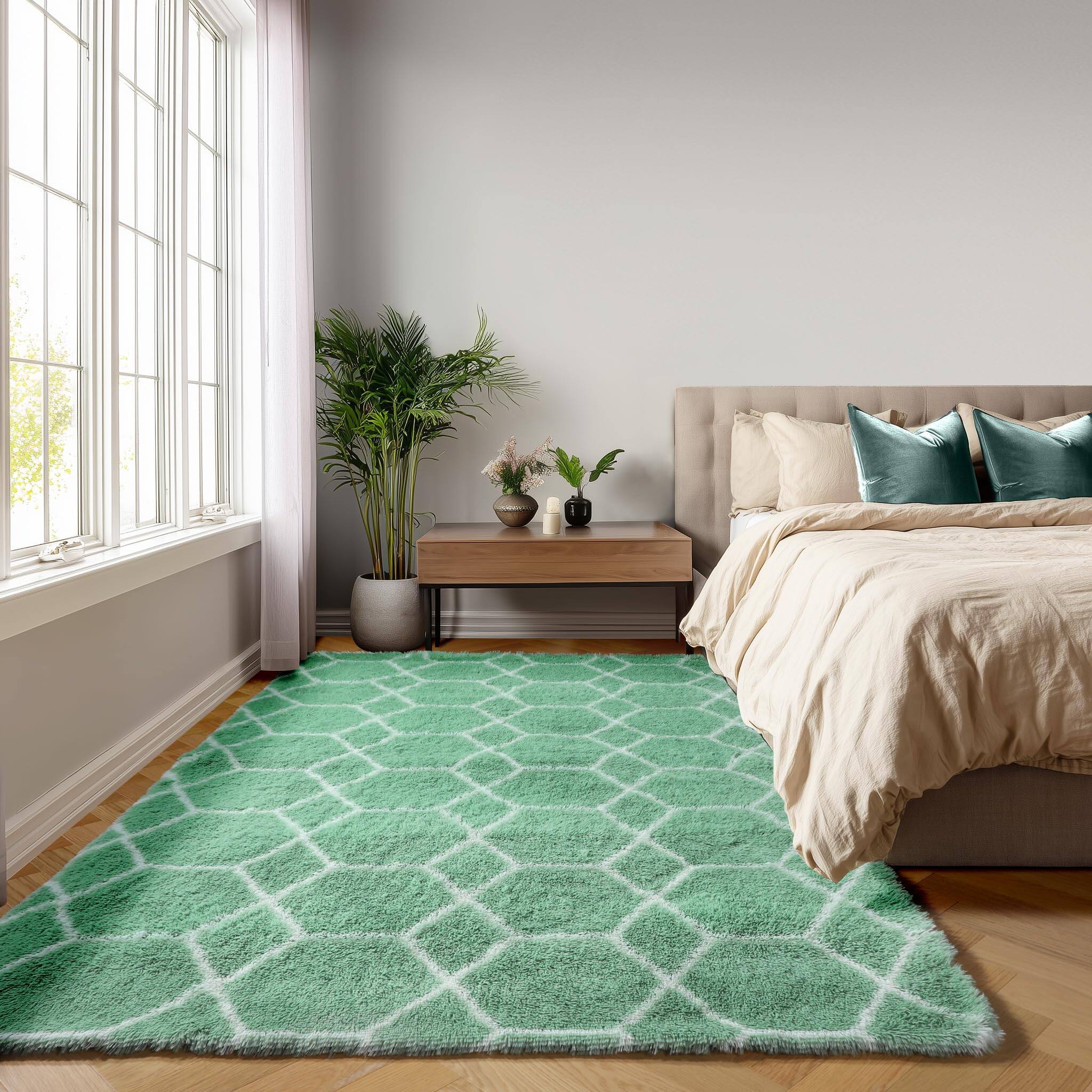 Sage Green / White 4' x 6' (Rectangular)