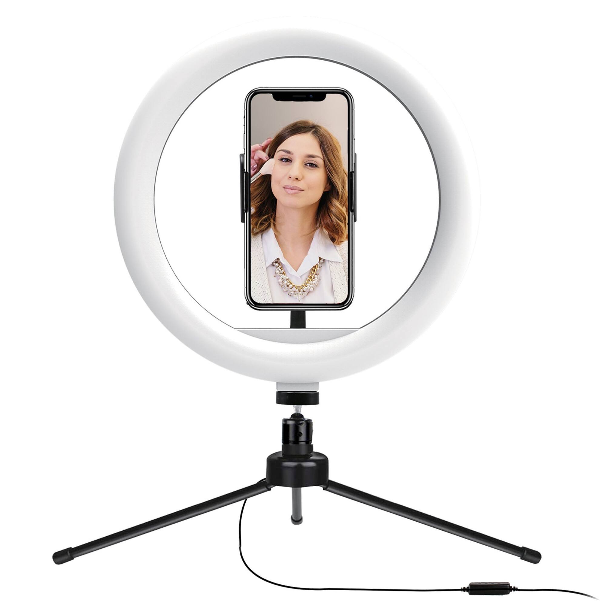 Front. Supersonic - PRO Live Stream 10” LED Table Top Selfie Ring Light.