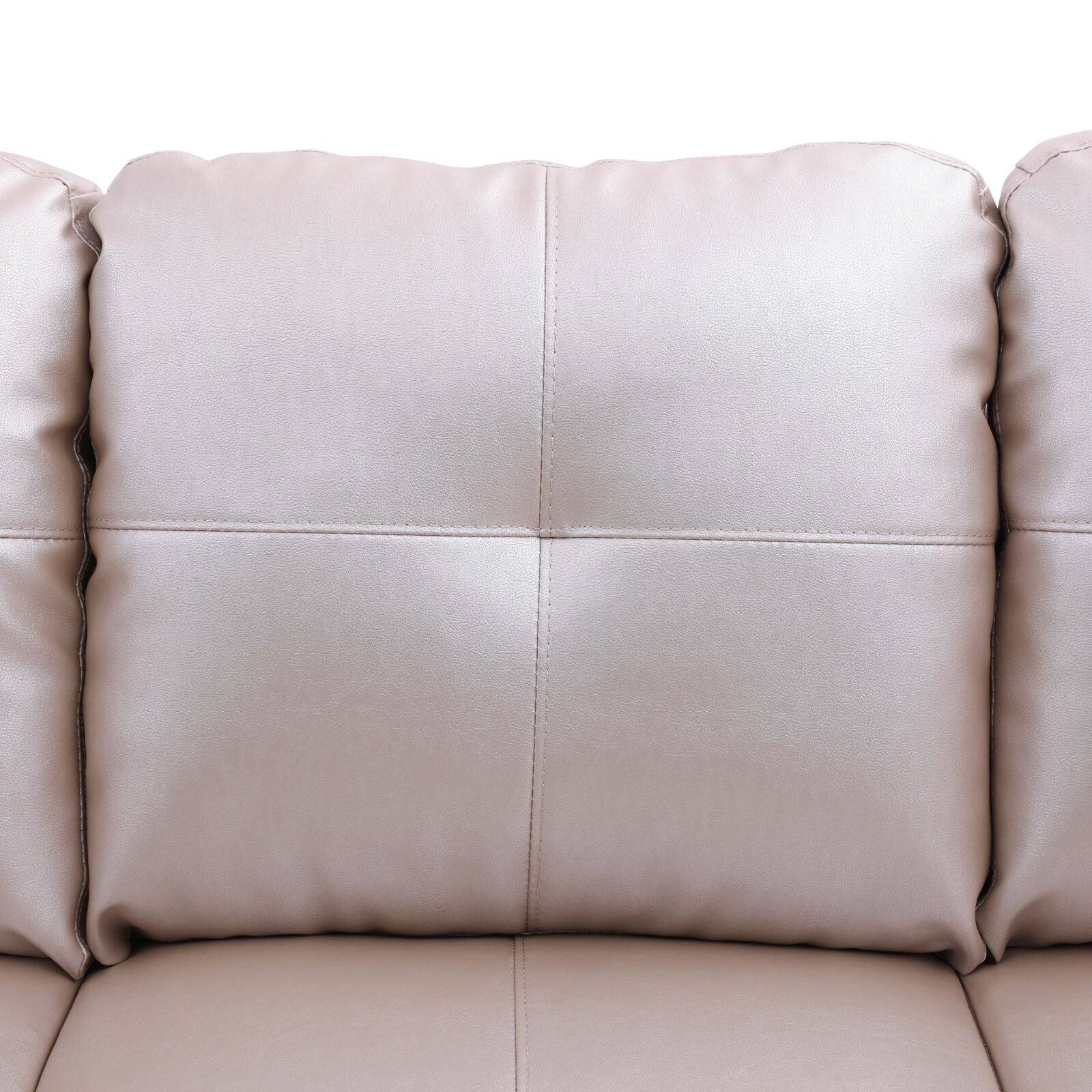 Alt View 6. Boyel Living - Premium Semi PU Upholstered Sofa Solid Wood Frame Double Spring with Right Chaise Lounge - Taupe.