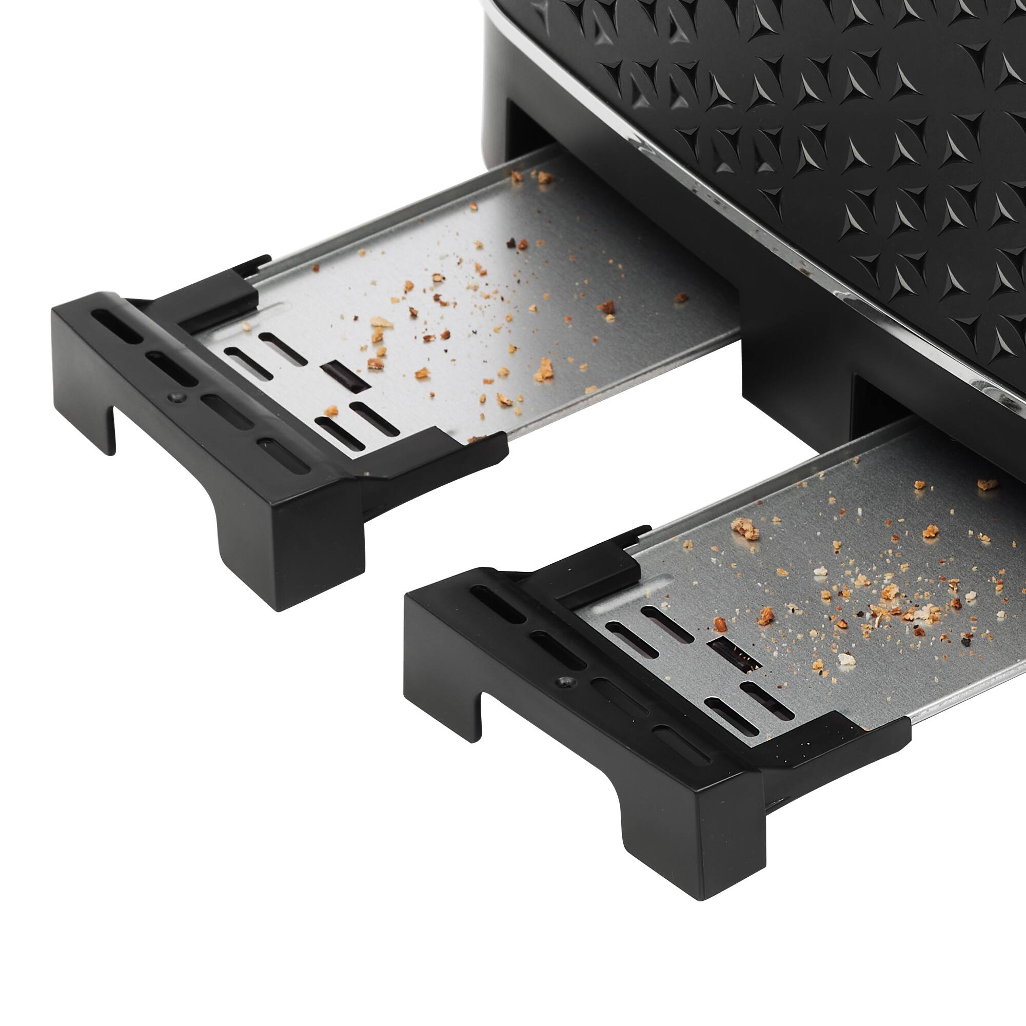 Alt View 7. Haden - Haden Starbeck 4 Slice Wide Slot Stainless Steel Toaster, Black & Chrome - Black / Chrome.