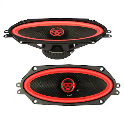 Front. Cerwin Vega - Cerwin Vega -- V410 Vega 2025 Edition - 4"x10" 2-Way Coaxial Full Range Speakers (4Ω) - Black and Red.