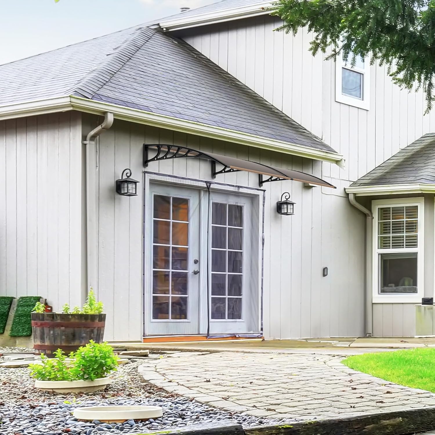 Alt View 2. Winado - Window Awning Door Canopy Exterior, 40" x 80" Awnings for Doors Polycarbonate Cover Patio Door Awning Rain Snow Sunlight.