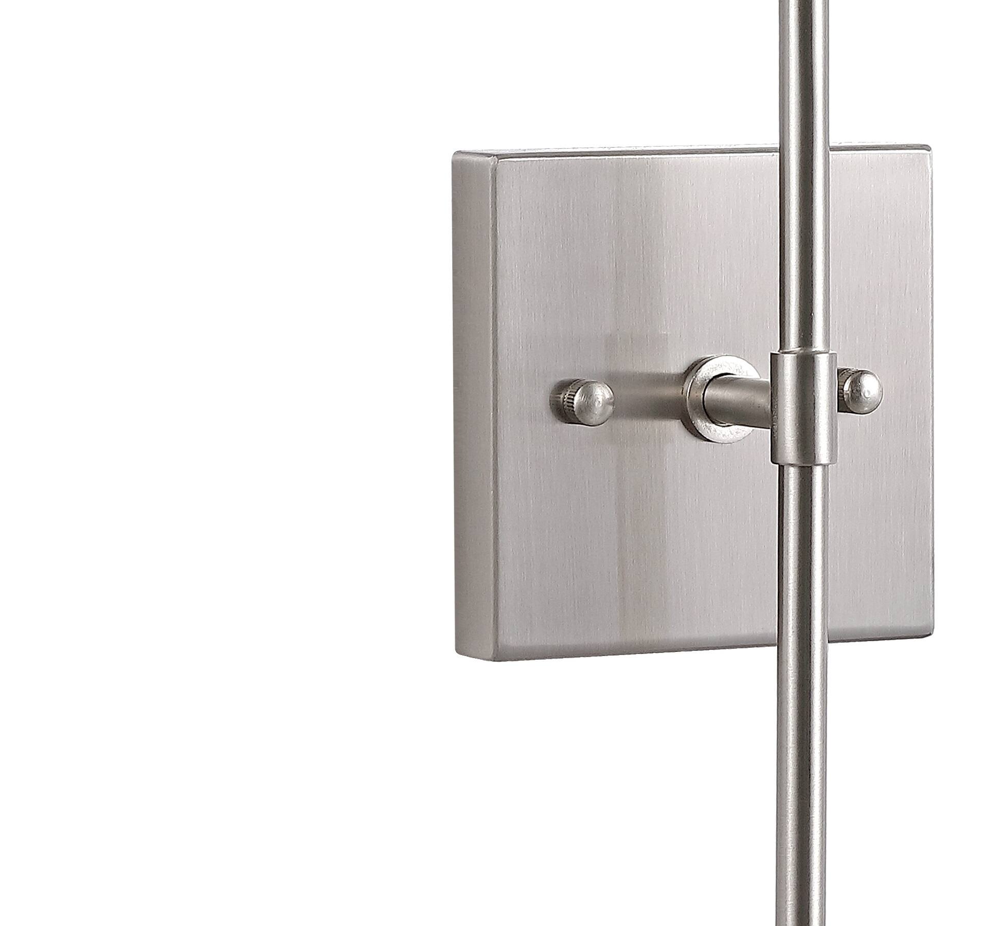 Alt View 5. Jonathan Y - Cato 4.5" 1-Light Bohemian Farmhouse Iron/Glass LED Vanity, Nickel/Clear - Nickel.