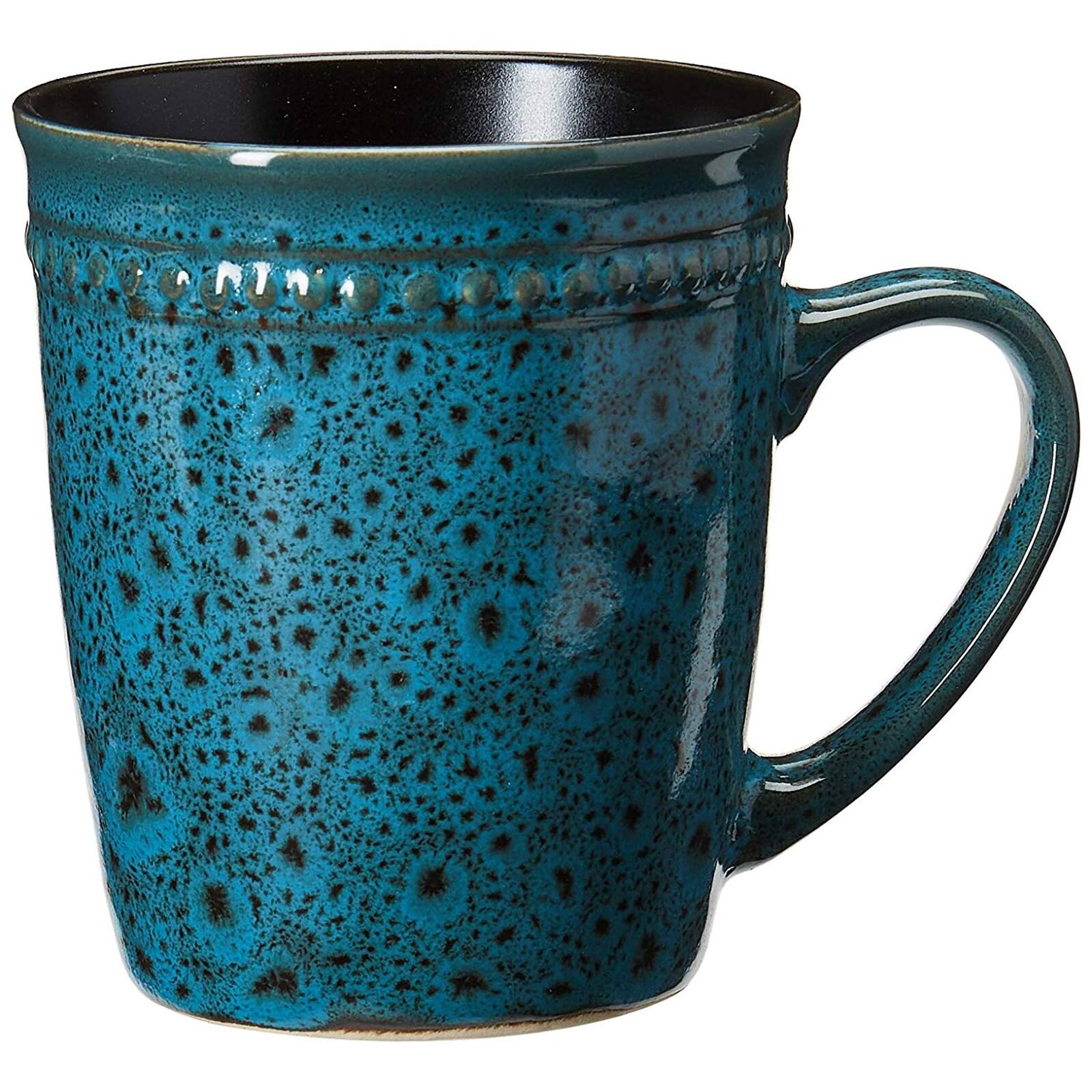 Alt View 8. Elama - Elama's Mystic Waves 16 Piece Dinnerware Set - Blue and Brown.