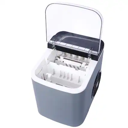 Front. Ecooso - Portable Ice Machine, Self-Cleaning,Basket and Scoop, 9 Cubes in 6 Mins, 26 lbs per Day,ETL and FDA certificate. - Gray.
