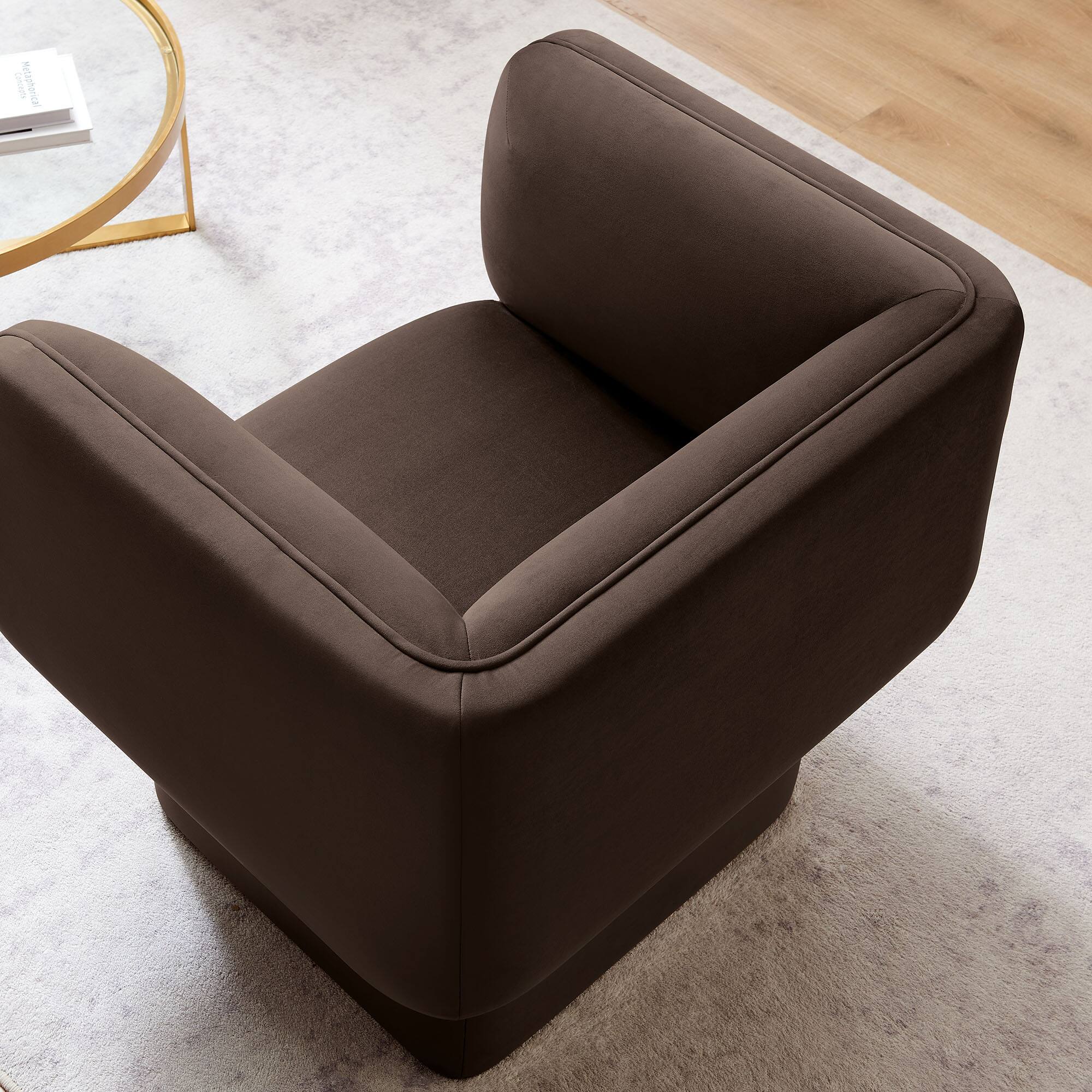Alt View 1. Modway - Tate Performance Velvet Accent Chair by Modway - Chocolate Brown.