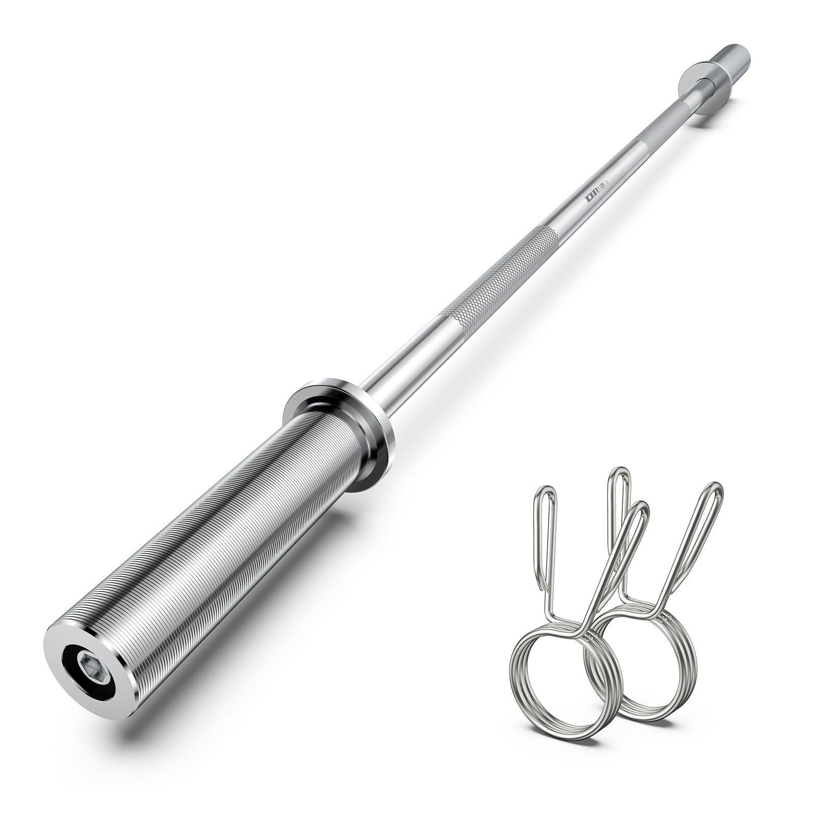 ThinkLink Electronic - Olympic Barbell Bar -weight Lifting Standard Straight Bars For Bench Press/hip Thrusts/biceps/lunges/squat/str - Silver