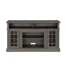 GOODSILO - Classic Modern Entertainment Console for Large Screen Televisions with Ample Storage and Cable Management - Black + Dark Walnut