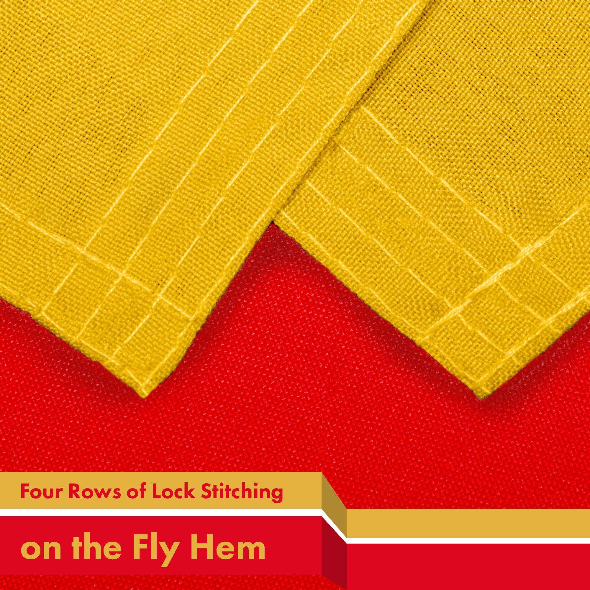 Four Rows of Lock Stitching on the Fly Hem