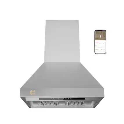 Front. Jeremy Cass - 30 in. 950 CFM Convertible Wall-Mounted Range Hood with 4-Speed Levels and Smart Control - Stainless Steel.