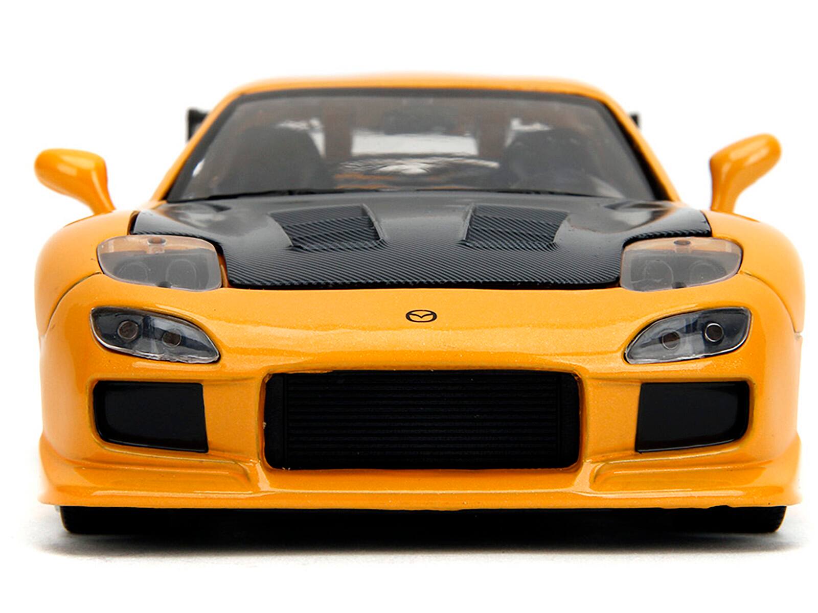 Alt View 5. Jada - 1993 Mazda RX-7 "HKS Power" Yellow with Carbon Hood "JDM Tuners" Series 1/24 Diecast Model Car by Jada - Multicolor.