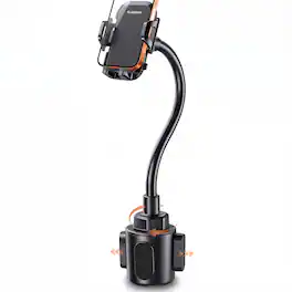 Esoulk - iPhone For Cup Holder Mount Adjustable Long Gooseneck Arm for Smartphones Samsung Universal Google Pixel - Black