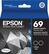 Front. Epson - 69 dual-pack Standard Capacity - Black Ink Cartridges - Black.