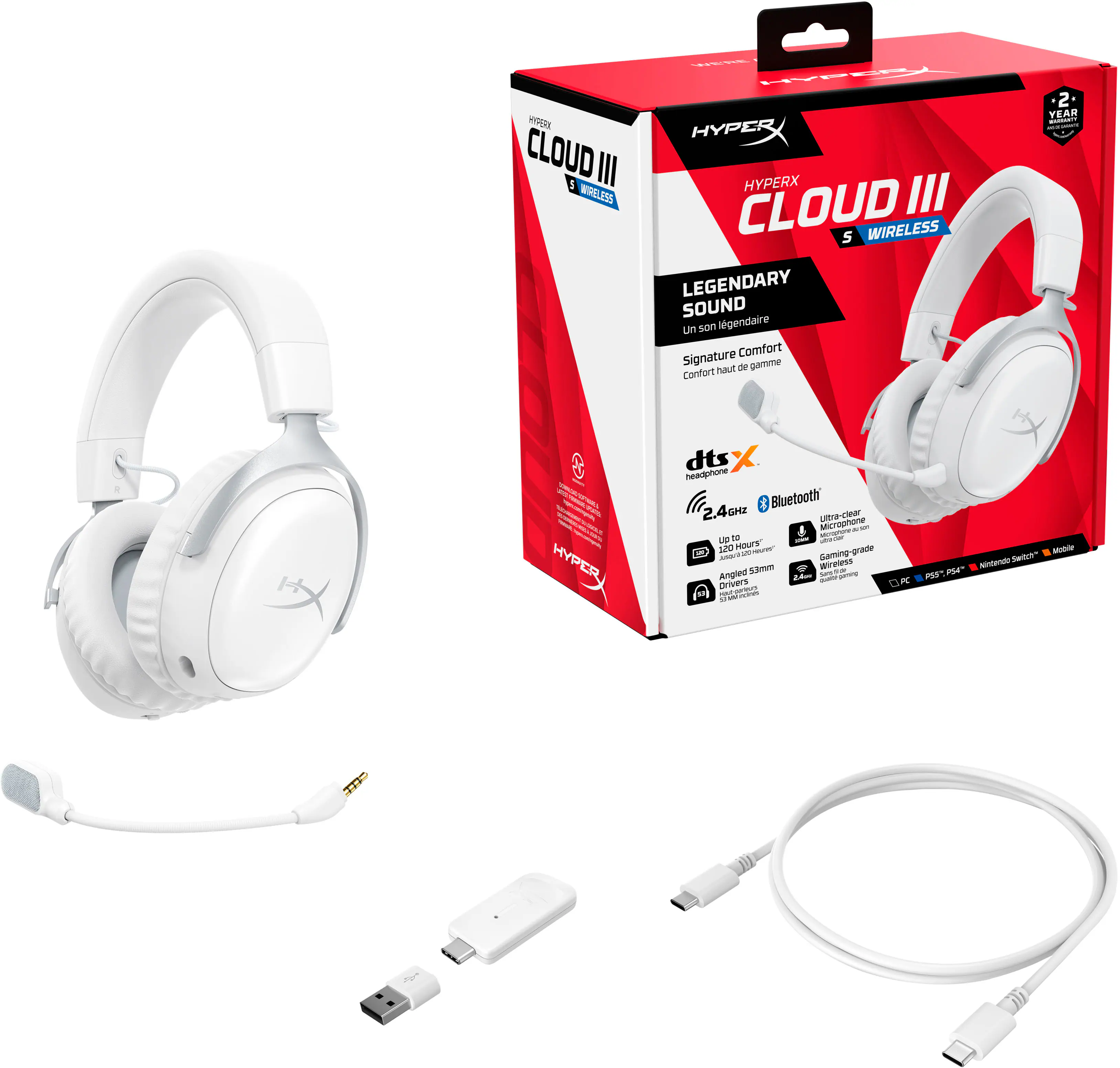 Wireless HyperX Cloud III Headphones with Legendary Sound, Signature Comfort, and Ultra-Clear Voice Chat. 2-Year Warranty.