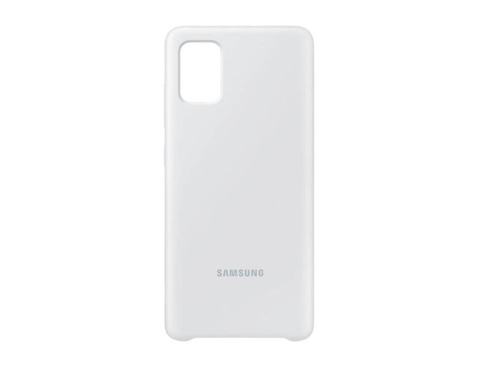 Front. Samsung - Samsung Galaxy A51 Soft Touch Silicone Cover | Color: White - white.