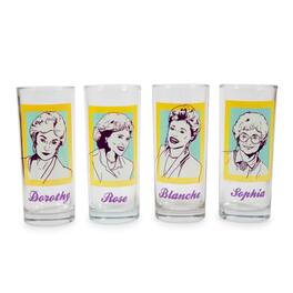 Silver Buffalo - The Golden Girls 4 Piece 10-Ounce Glass Tumbler Set - Yellow