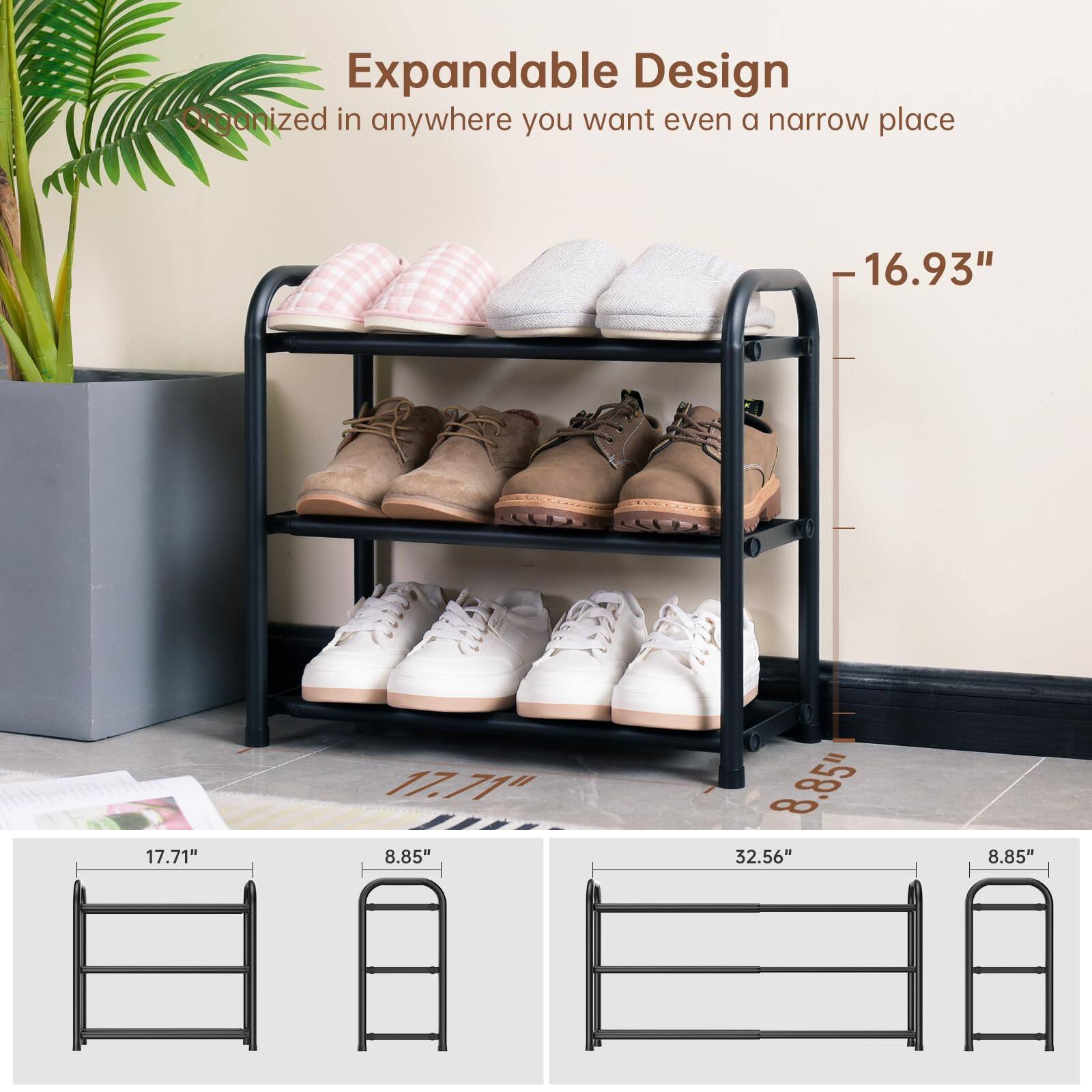 Expandable Design  
Organized in anywhere you want even a narrow place  

- 16.93"  
- 17.71"  
- 8.85"  
- 32.56"  
- 8.85"