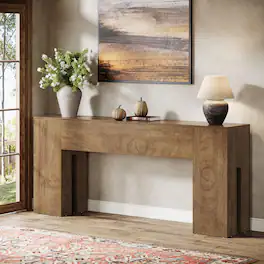 Tribesigns - 71-Inch Long Console Table for Entryway, Farmhouse Sofa Console Behind Couch, Entry Table for Hallway, Foyer, Living Roo - Oak