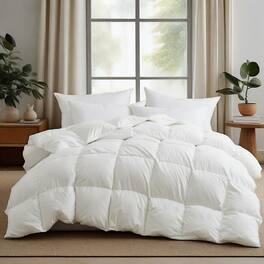 Peace Nest - Heavyweight Extra Warmth Goose Feather Down Fiber Duvet Comforter Insert, California King - White