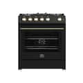 Forno Appliances - 30 in. Wide 5 Burner Leonardo 5 Cu. Ft. Freestanding Gas Convection Range with LP Conversion Kit - Black