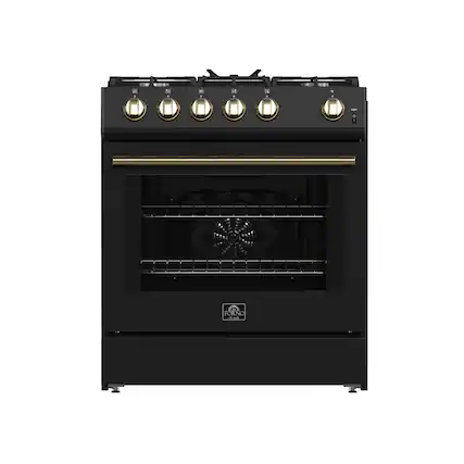 Front. Forno Appliances - Leonardo 5 Cu. Ft. Freestanding Gas Convection Range with LP Conversion Kit - Black.