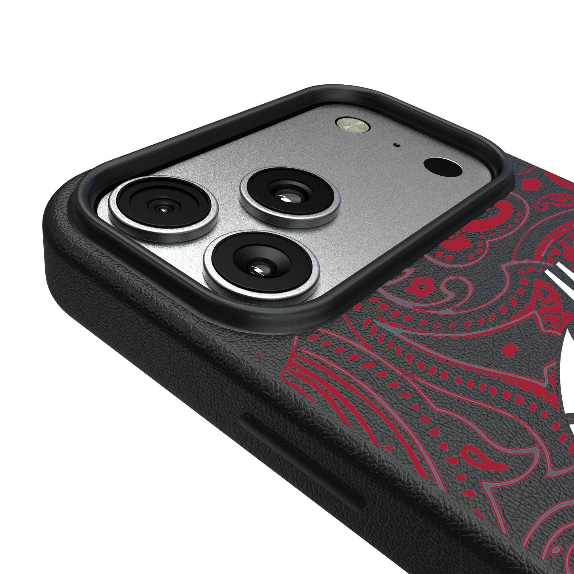 Alt View 2. Keyscaper - Washington State Cougars Paisley iPhone Magnetic Bump Case - 16 Pro Max - Black.